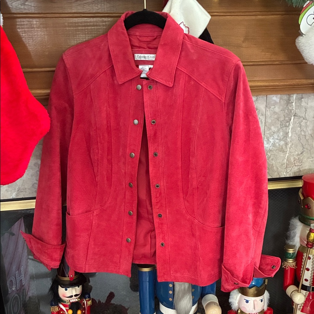 Coldwater Creek Women's Vibrant Red Suede Jacket